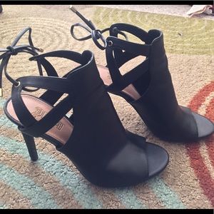 Faux Leather Cut-Out Heels